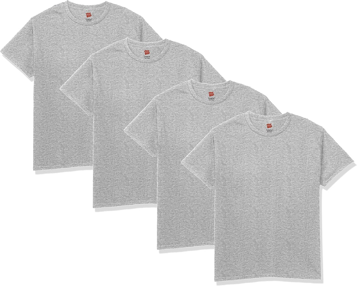 Hanes Men's ComfortSoft T-Shirt (Pack of 4) (Light Steel, XXXXX-Large)