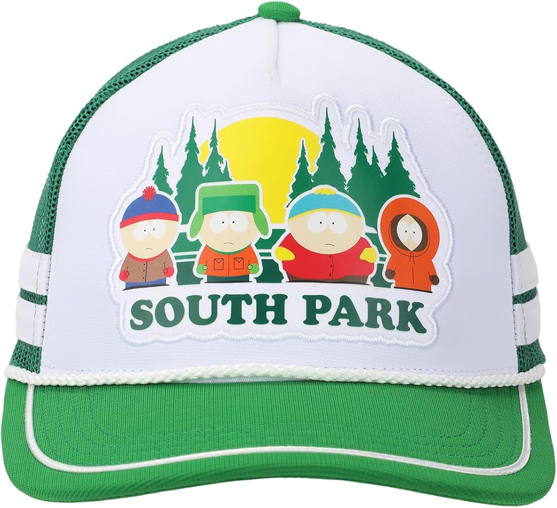 South Park Pine Tree Sunset Adult White Trucker Hat