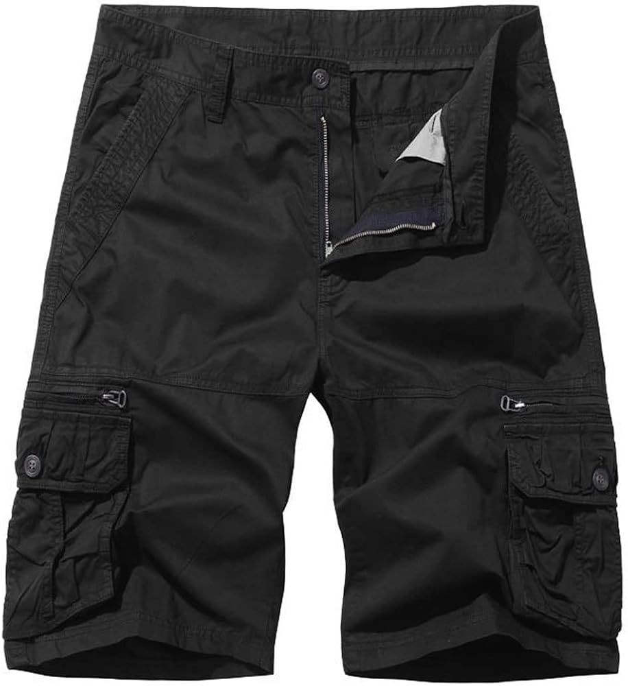 Men's Cargo Shorts Relaxed Fit Multi-Pocket Outdoor Cargo Shorts Cotton