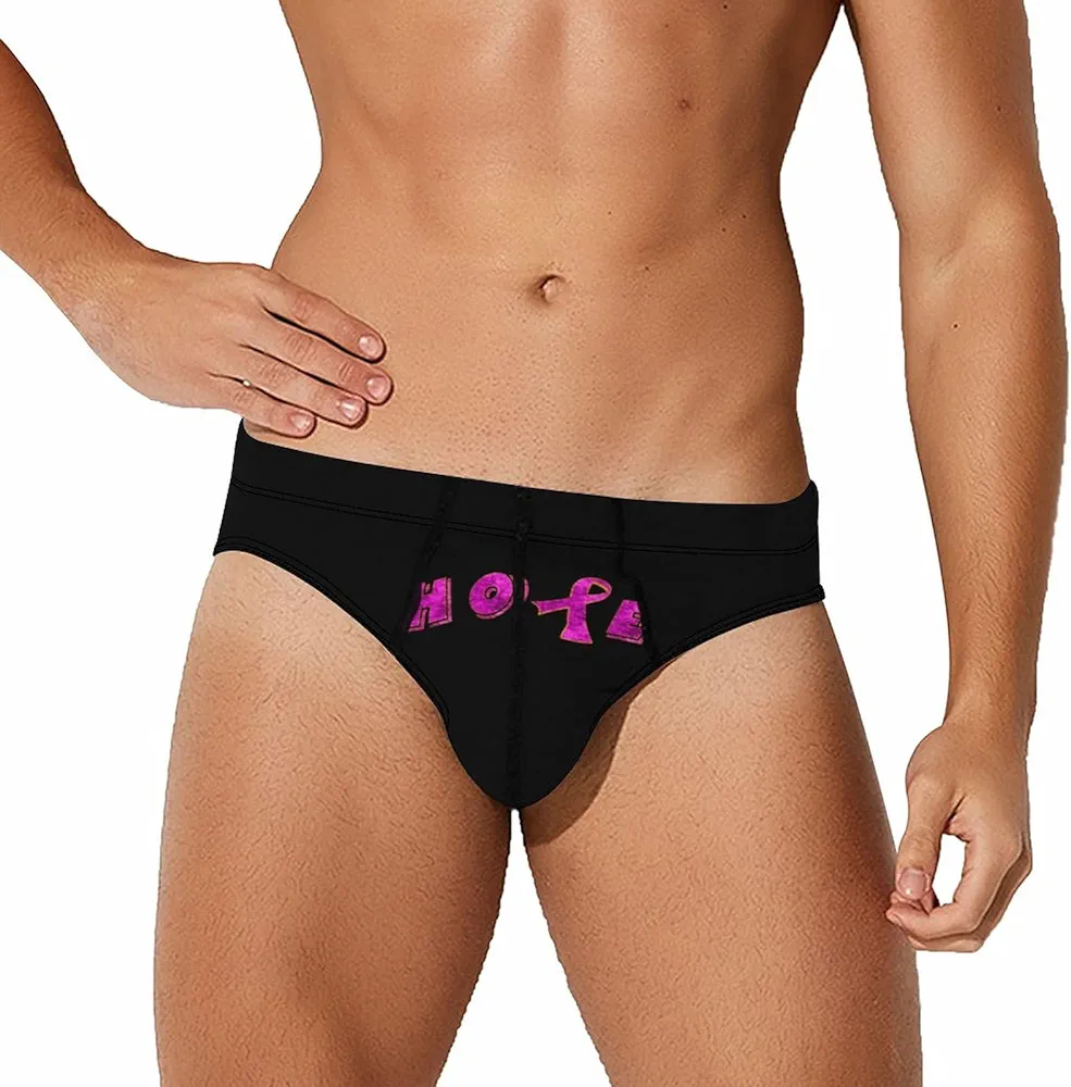 Pink Ribbon Hope Men's Underwear Briefs Soft Underwear with Stretch Waistband Underpants