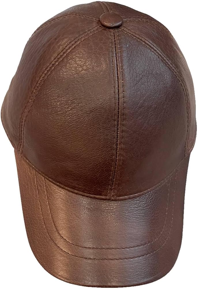 Lukkizara Real Genuine Lambskin Leather Baseball Cap Hat Sports Visor