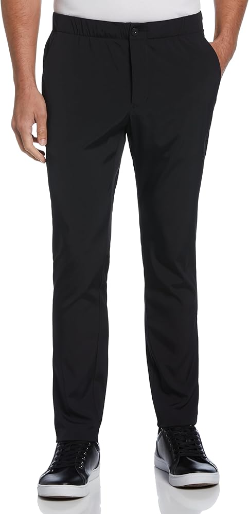 Perry Ellis Portfolio Men's Drawstring Pants, Slim Fit, Flat Front, Stretch Fabric, Lightweight Casual Dress Pants for Men