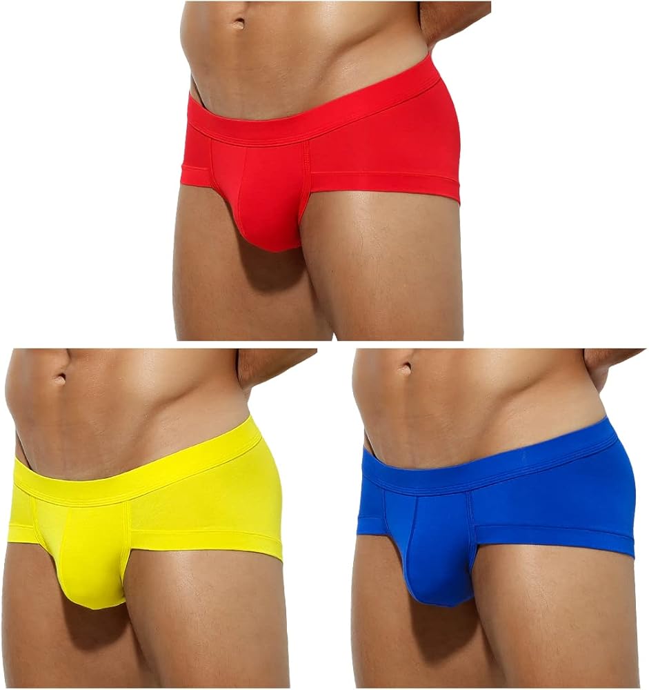 Arjen Kroos Men's Sexy Briefs Underwear, 3 Pack Modal Breathable Boxer Trunks Underpants