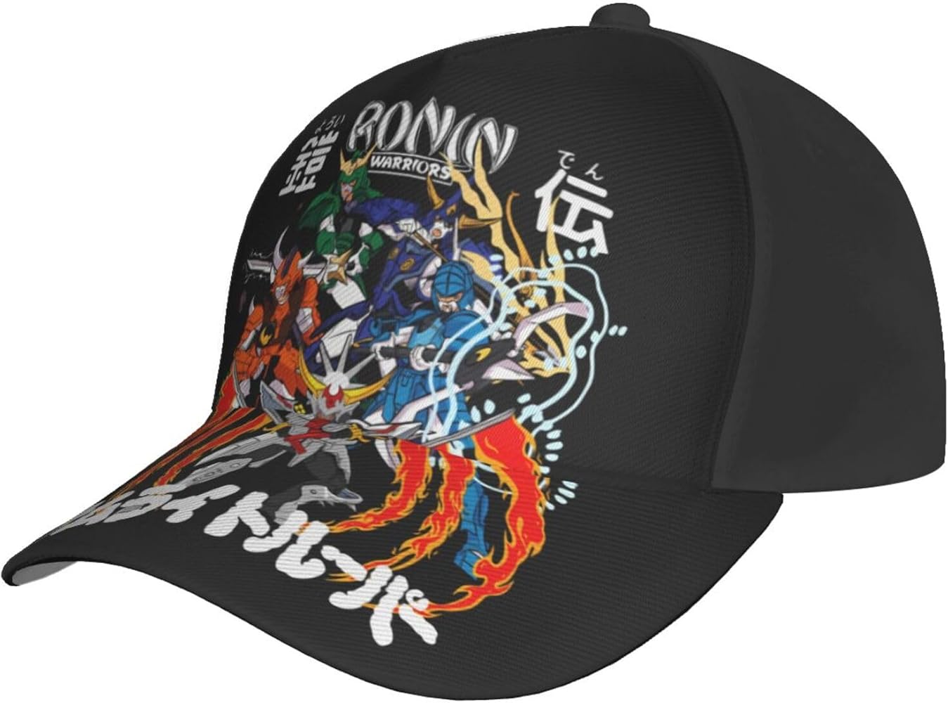 Anime Ronin Warriors Cap Dad Hat Print Adjustable Baseball Caps Outdoor Sports Hat for Men Wome Black