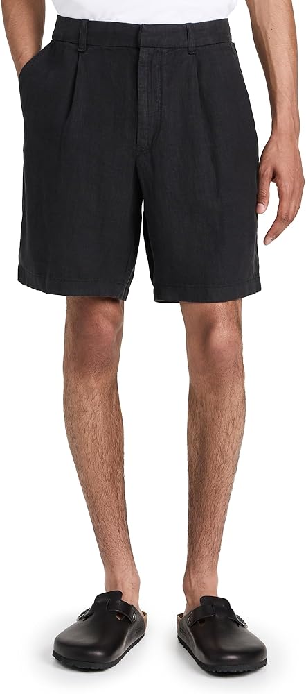 rag & bone Men's Elliot Linen Pleated Shorts 7"