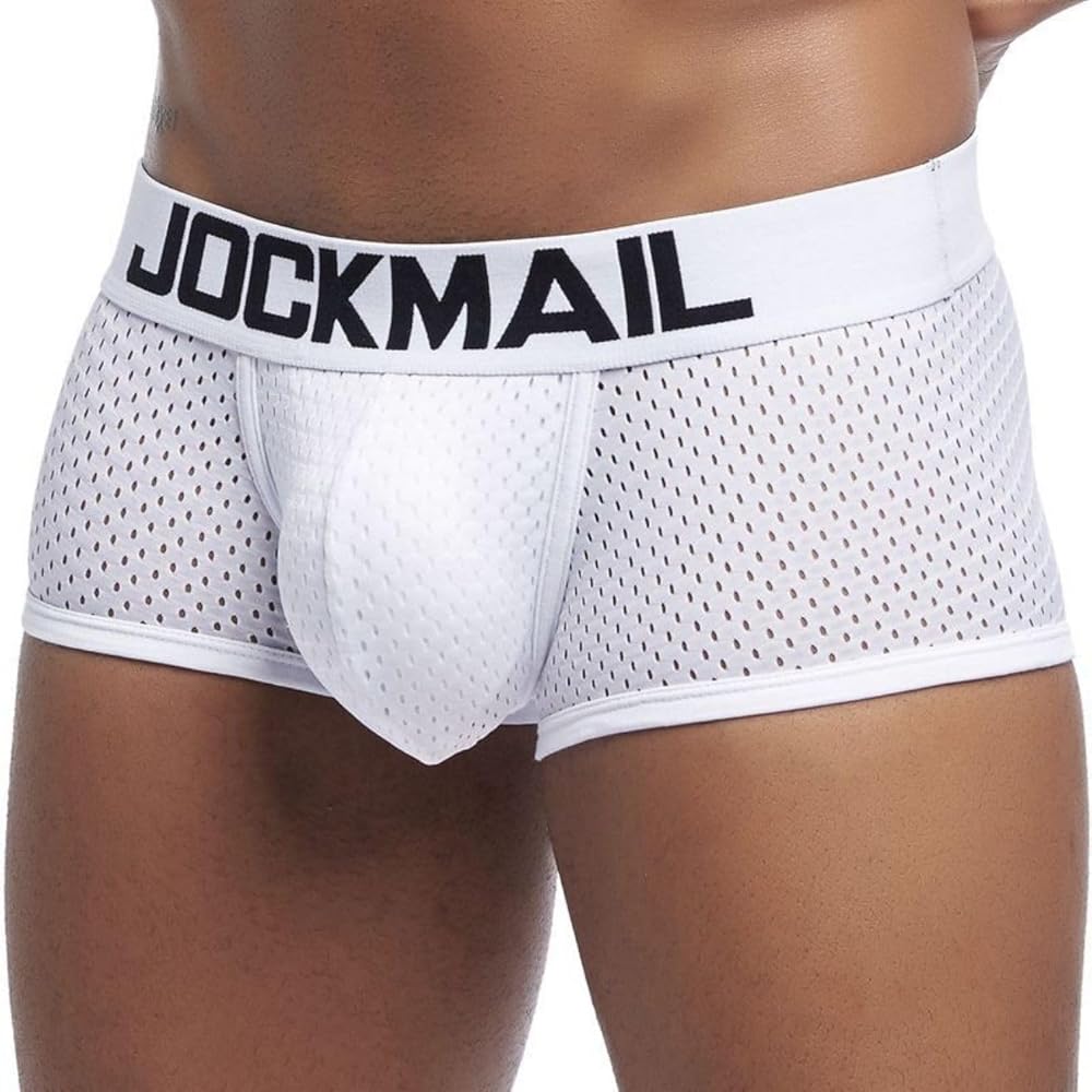 JOCKMAIL Mens Mesh Boxer Briefs Quick Drying Underwear Men Breathable Ice Silk Men's Underwear Trunks Underpanties