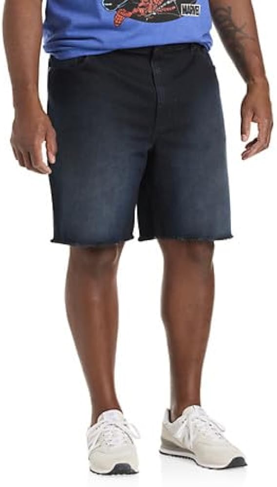 True Nation by DXL Men's Big and Tall Athletic Fit Dark Wash Denim Shorts, Philly Blue Eco