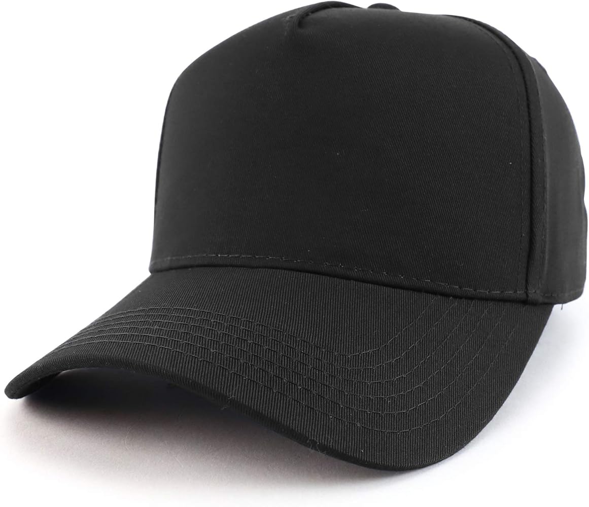 Trendy Apparel Shop High Profile Structured 5 Panel Plain Solid Dad Baseball Cap