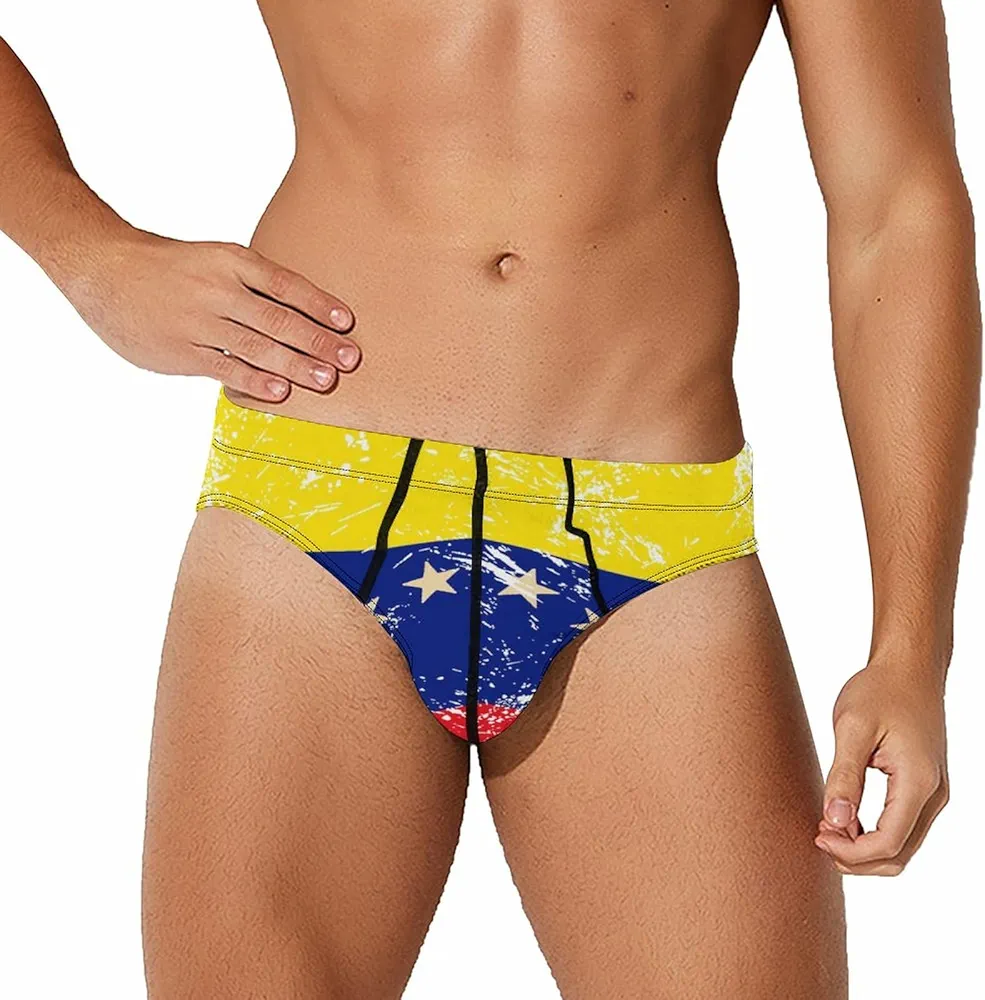 Venezuela Retro Flag Men's Underwear Briefs Soft Underwear with Stretch Waistband Underpants