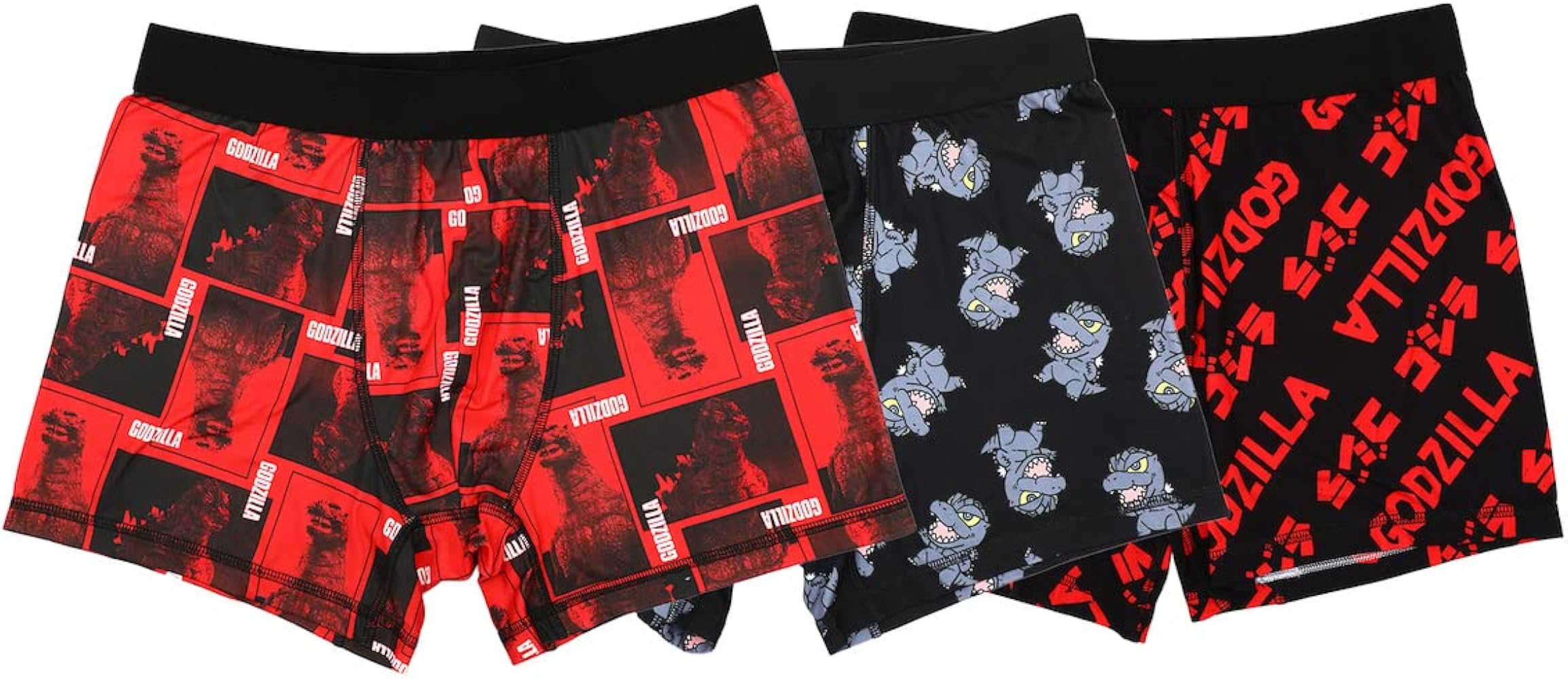 Bioworld Godzilla Kaiju Monster Multipack Mens Boxer Briefs Underwear For Men