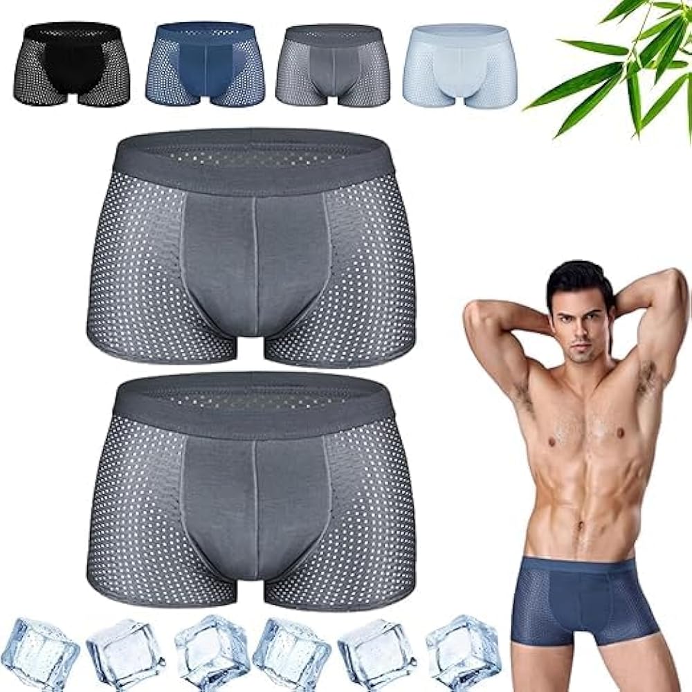 Men's Honeycomb Breathable Ice Silk Underwear,Men'S Butt Lifting Enhancing Underwear,Soft Ultra-thin Mesh Boxer Briefs