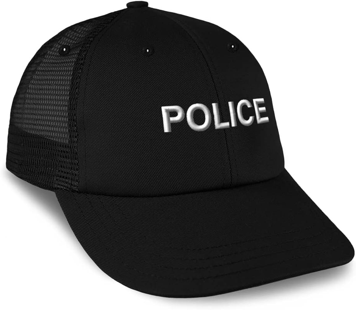 Trucker Hat Baseball Cap Police Block Style Cotton Dad Hats for Men & Women