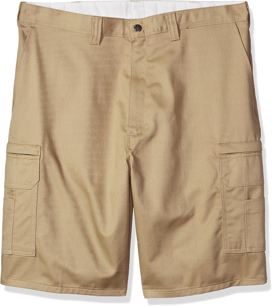 Dickies Occupational Workwear LR337DS Cotton Relaxed Fit Men's Industrial Cargo Short with Metal Tack Closure, Desert Sand