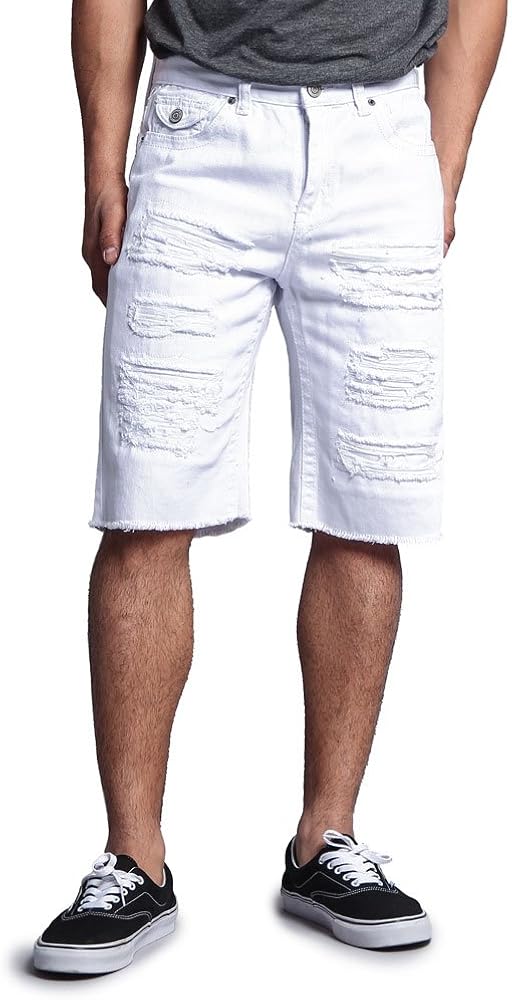 Victorious Mens Ripped & Distressed Denim Shorts