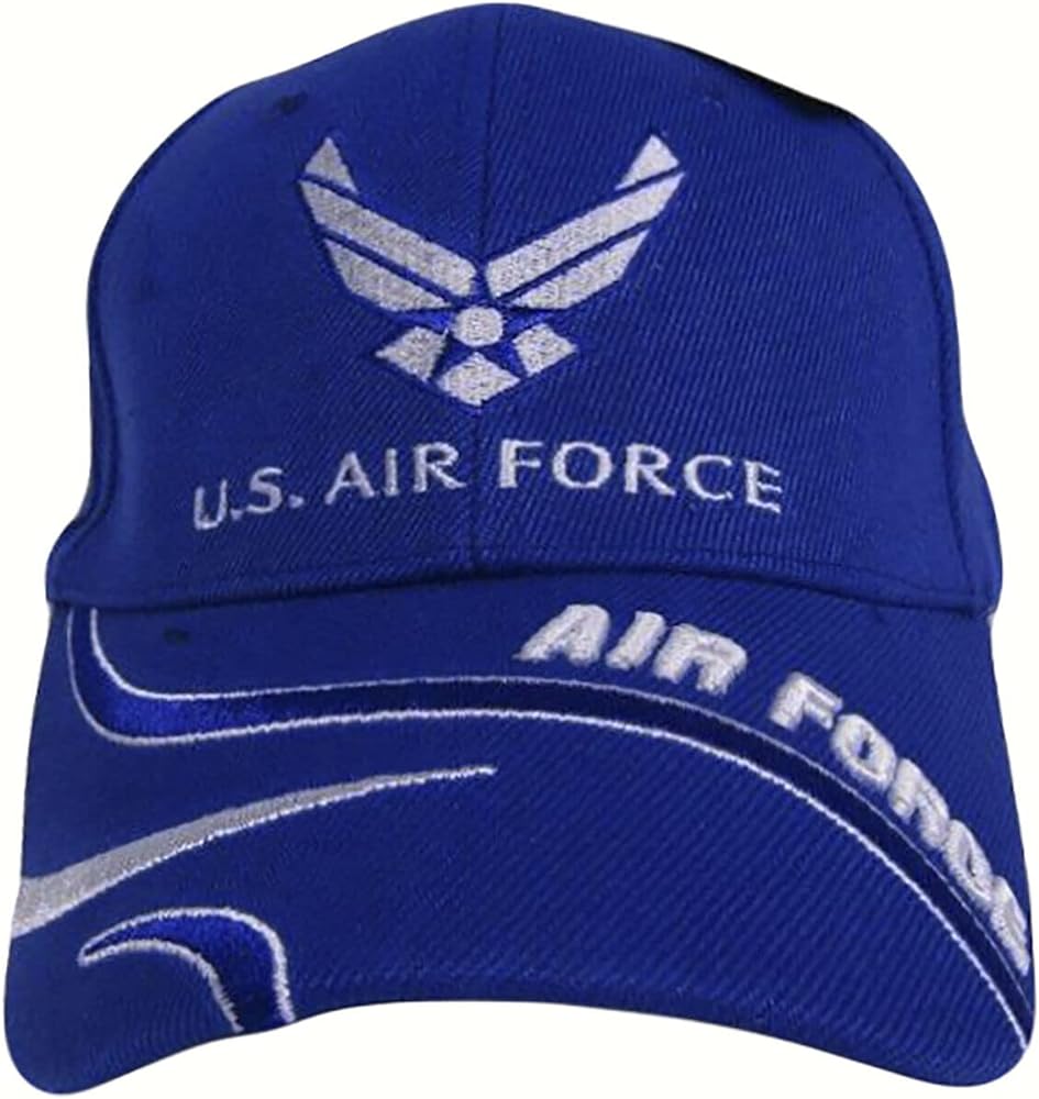 Ant Enterprises U.S. United States USAF Air Force Wings Swirl Royal Blue Hat Ball Cap Licensed