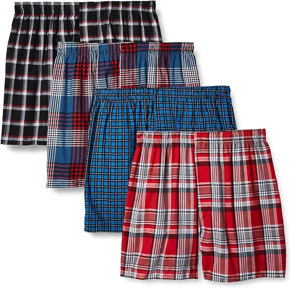 Hanes Mens 4-Pack Comfortblend Woven Boxers With Freshiq