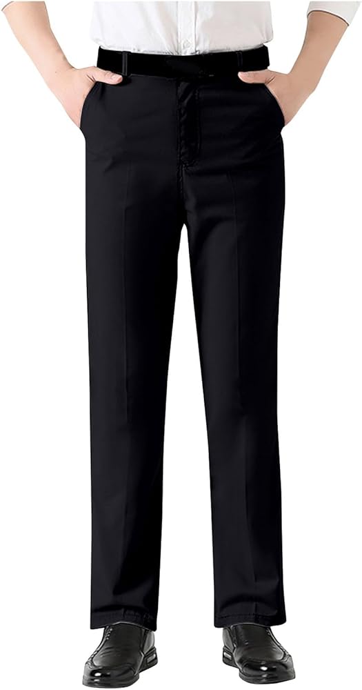 Men's Dress Pants Slim Fit Flat Front Dress Pants Wrinkle Free Mens Business Casual Slim Fit Pants for Men