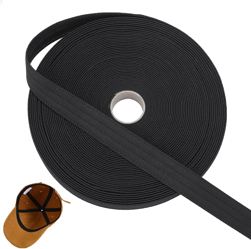 BENECREAT 16.4Yard Golf Hat Sweat Liner with Four Lines of Indentation 1.2inch Hat Liner Tape for Baseball Tennis Hat Sewing