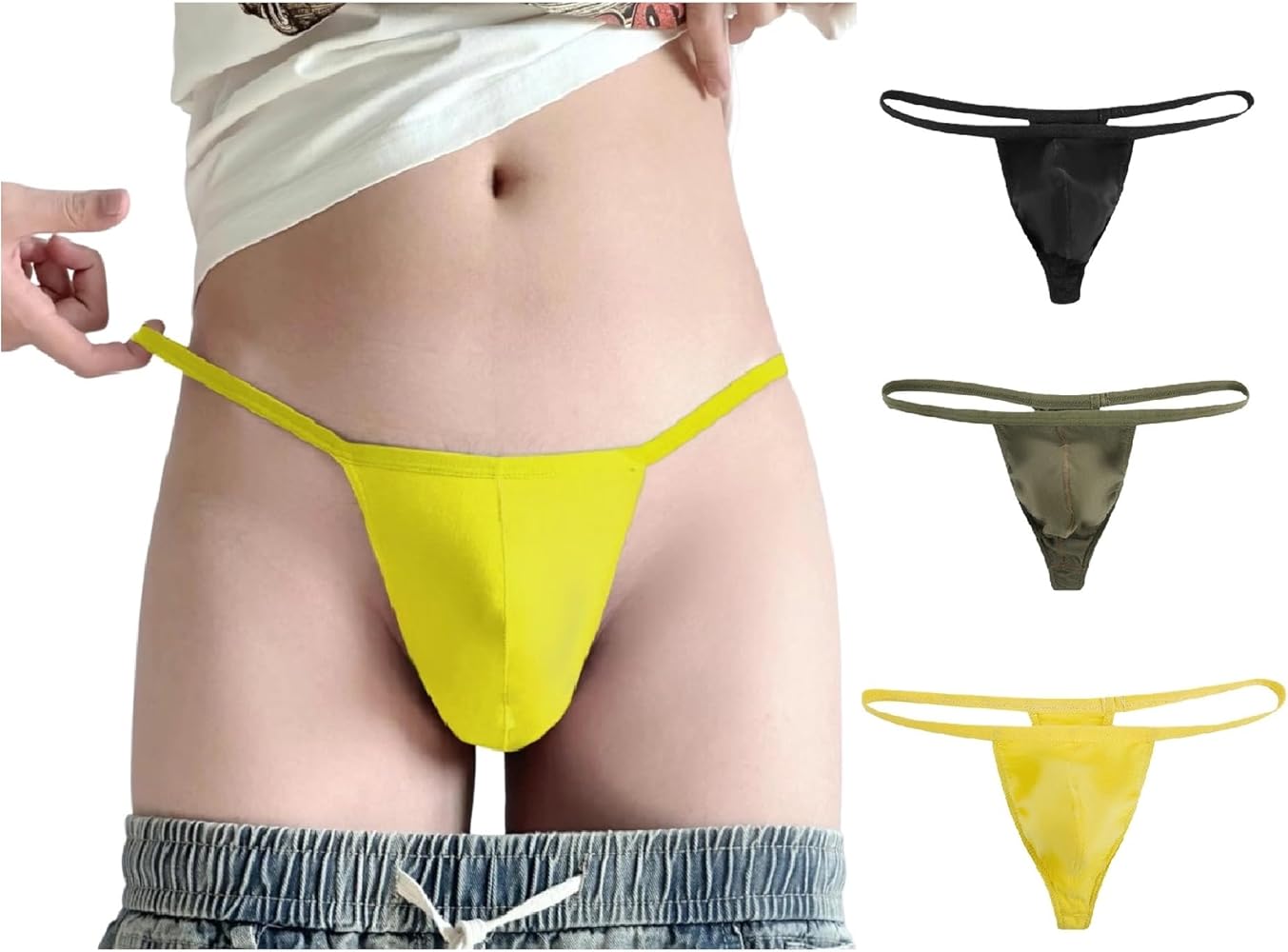 Men's Soft G-string Modal Sexy String Thong 3 Pack