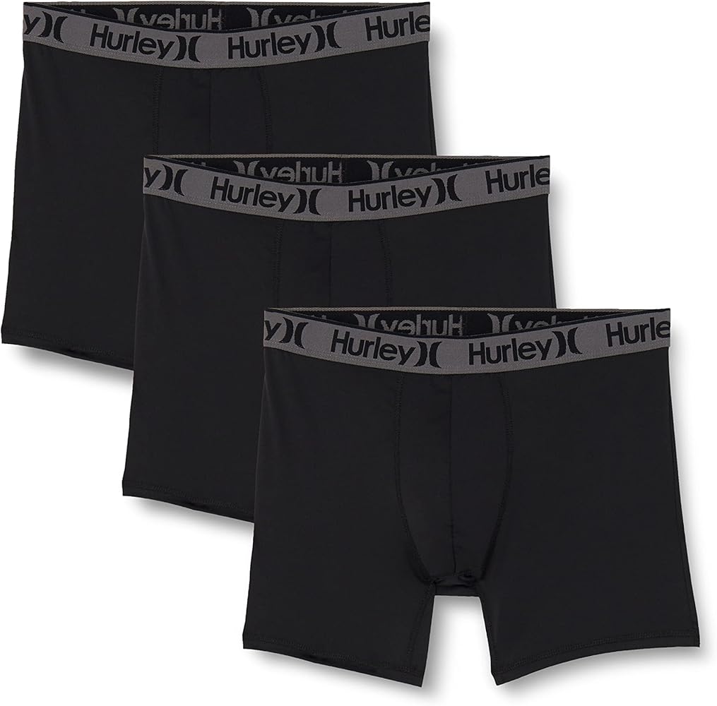 Hurley Regrind Core Boxer Brief 3-Pack Black Combo XL (38-40" Waist)