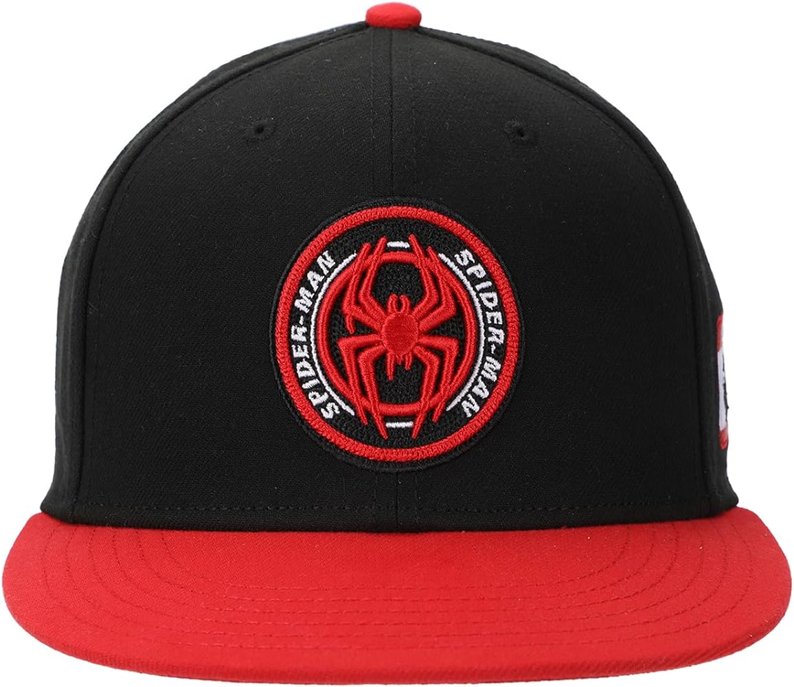 Spider-Man Into The Spider-Verse Miles Morales Logo Adult Black Snapback Cap