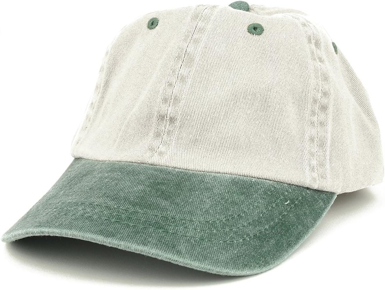 Low Profile Blank Two-Tone Washed Pigment Dyed Cotton Dad Cap