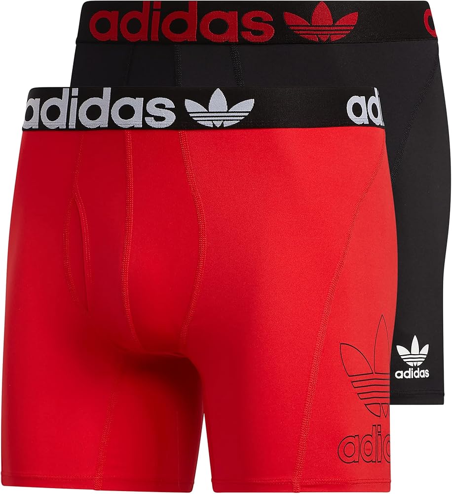 adidas Originals Men's Trefoil Athletic Comfort Fit Boxer Brief Underwear (2-Pack)