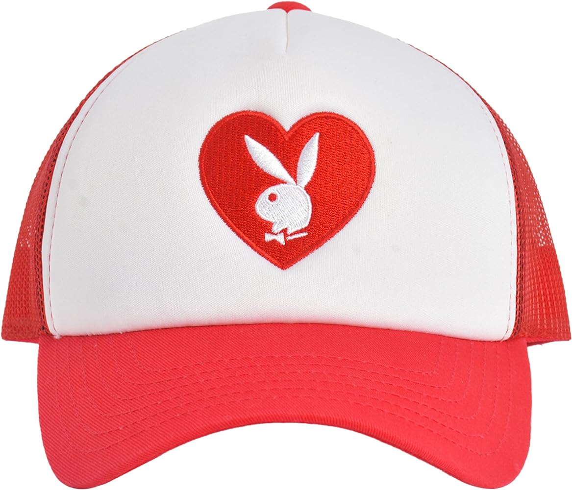 Concept One Playboy Trucker Hat, Mesh Adjustable Snapback Baseball Cap with Curved Brim