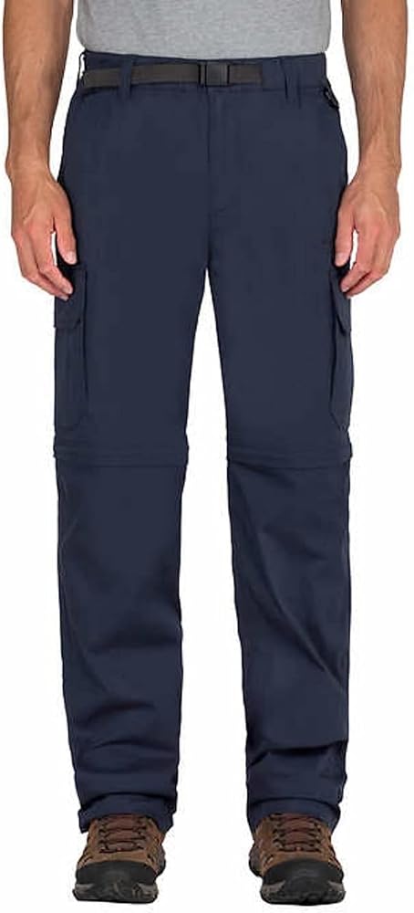 B.C Clothing Mens Convertible Cargo Pants or Shorts (Lx32, Navy)