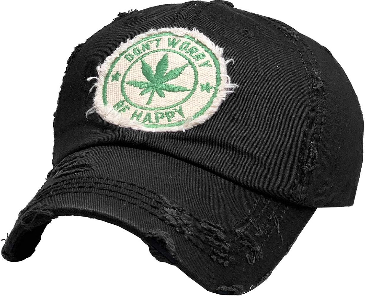 Marijuana Leaf MJ Mary Jane Smoking Happy Collection Dad Hat Baseball Cap Polo Style Adjustable Unisex