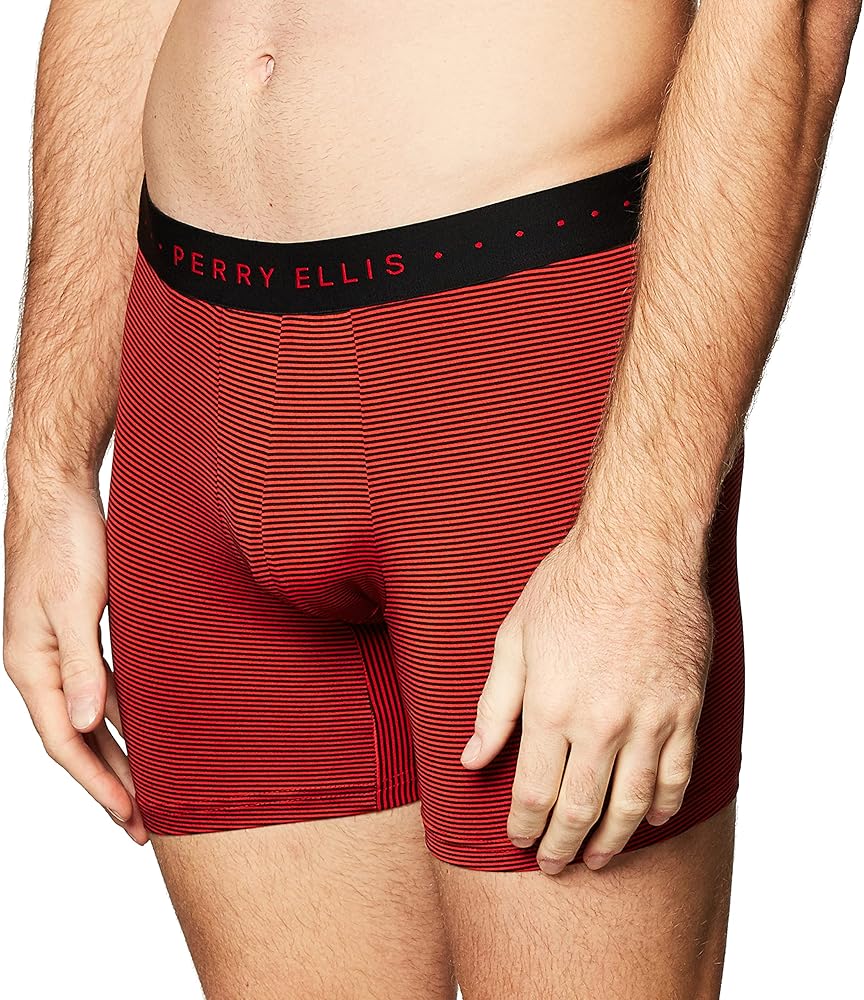 Perry Ellis Men's Stripe Designed Boxer Shorts Relaxed Fit