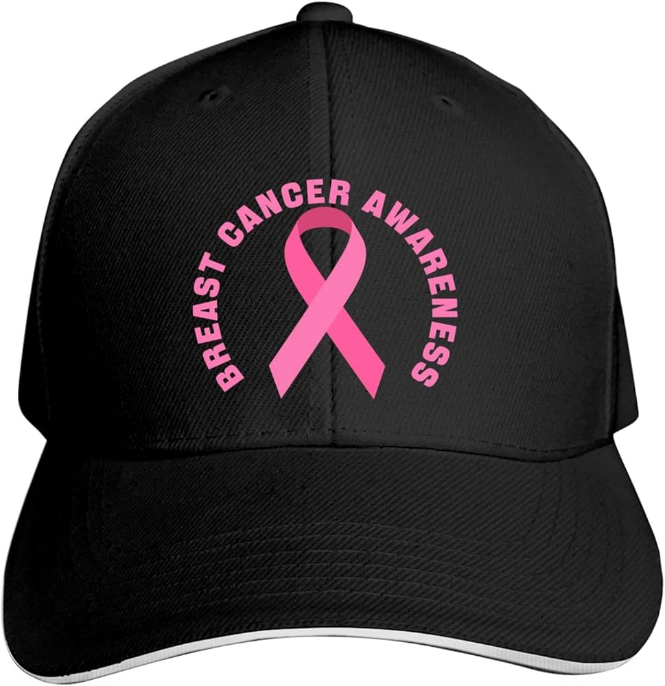 Breast Cancer Awareness Pink Ribbon Baseball Cap for Men & Women Fashion Dad Hats Unisex Adult Trucker Hat Curved Brim Baseball Hat Adjustable