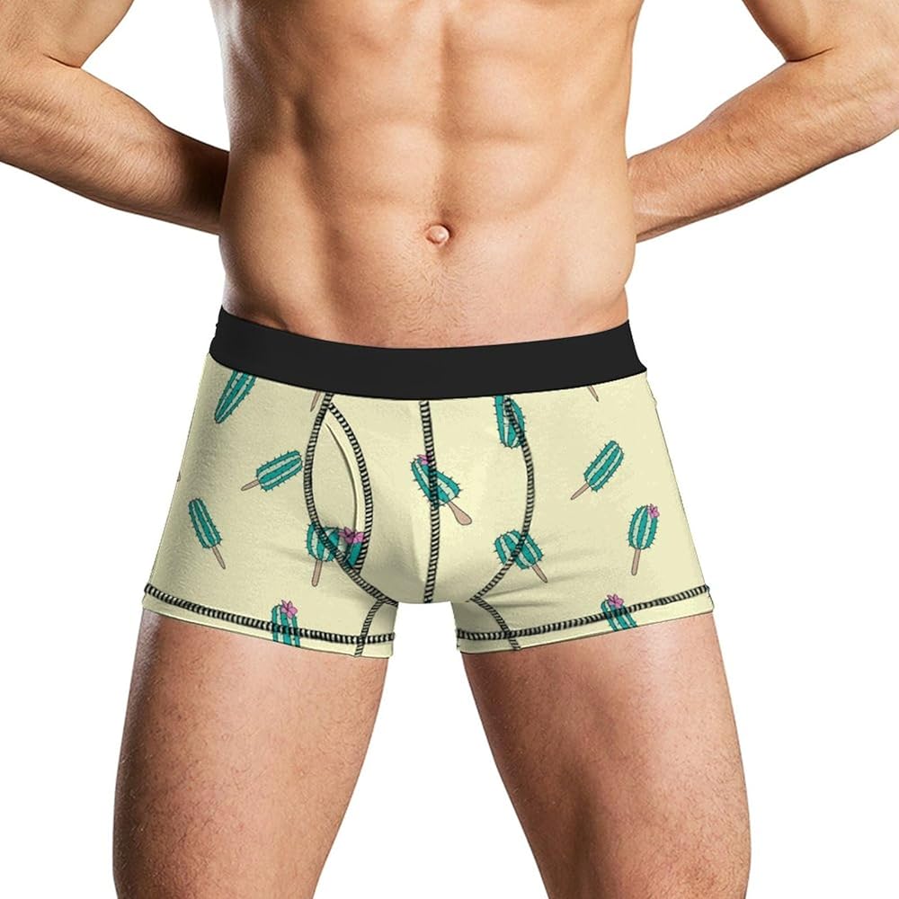 Cactus Popsicle Men's Boxer Briefs Stretch Underwear Soft Comfortable