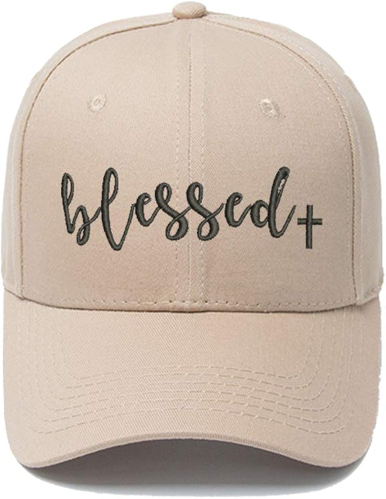 YuCheng Embroidered Blessed Women Men Adjustable Distressed Dad Hats Faith Thankful Baseball Cap