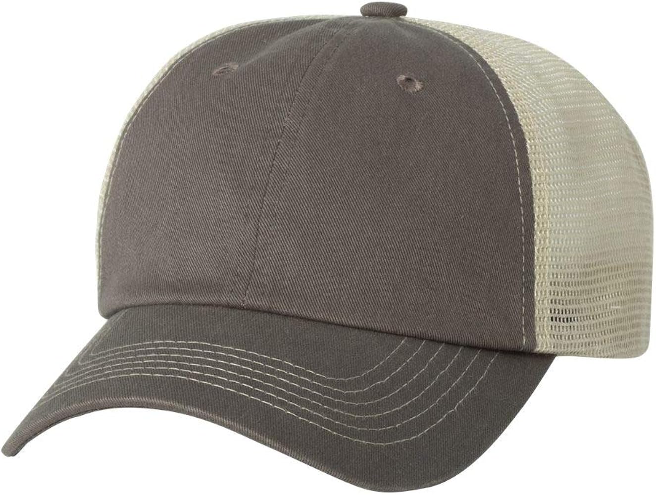 Sportsman Contrast Stitch Mesh Cap Adjustable Charcoal/ Stone