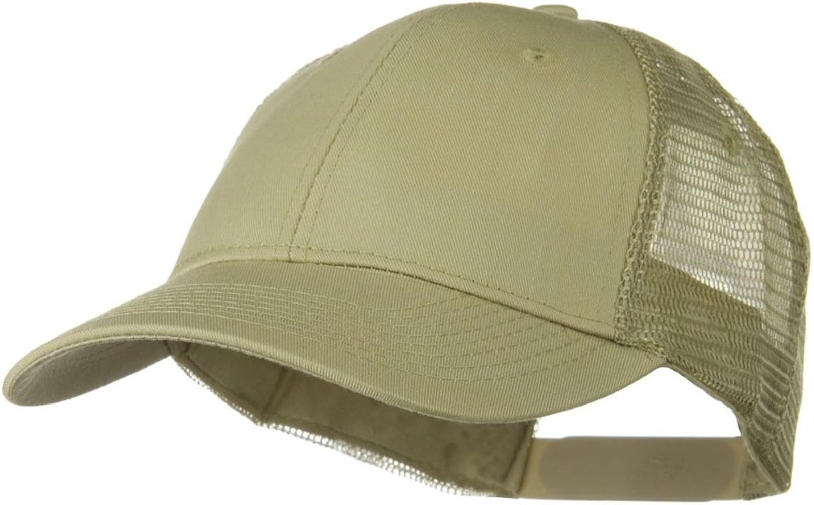 OTTO Solid Cotton Twill Low Profile Nylon Mesh Back Cap - Grey