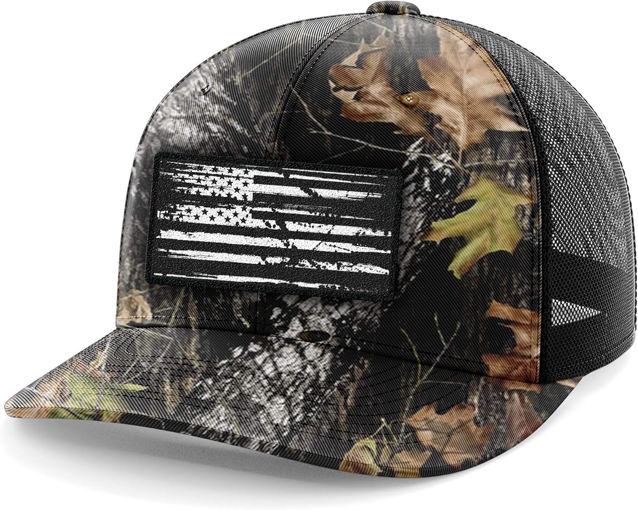 Tactical Pro Supply - Patriotic Flexfit Hat for Men or Women, Stitched Patch and Fitted Closure Design, Decorated with PVC Embossed Logo - Realtree - Small/Medium