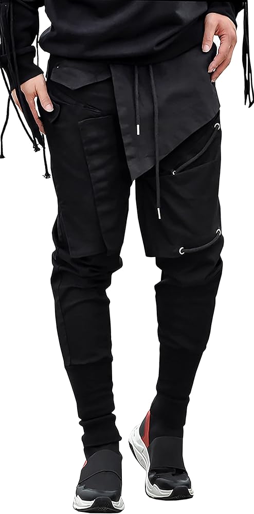 MOKEWEN Men's Jogger Cargo Techwear Streetwear Ankle Casual Harem Pants with Pocket