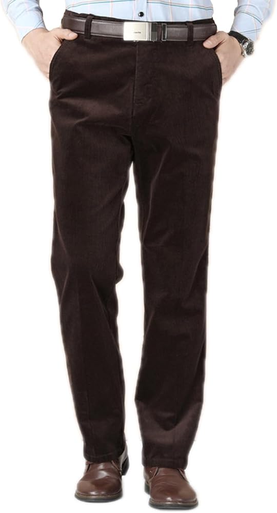 Mens Dress Pants Corduroy Pants Men Casual Chino Straight Fit