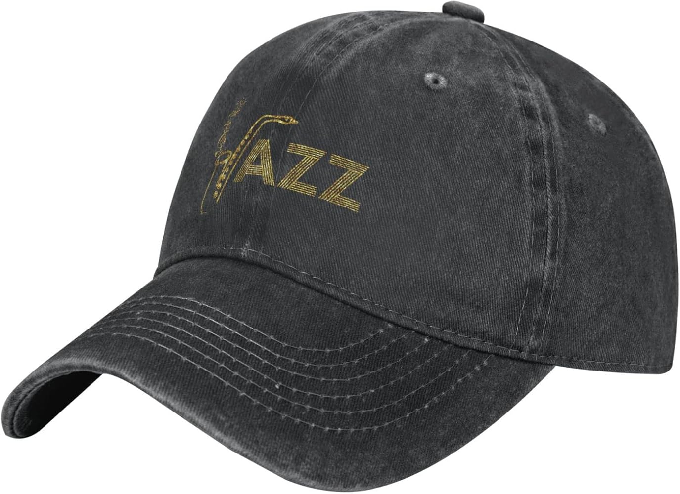 Cotton Baseball Cap Jazz-Saxophone-Music Dad Hat Adjustable Polo Trucker Unisex Style Headwear Black