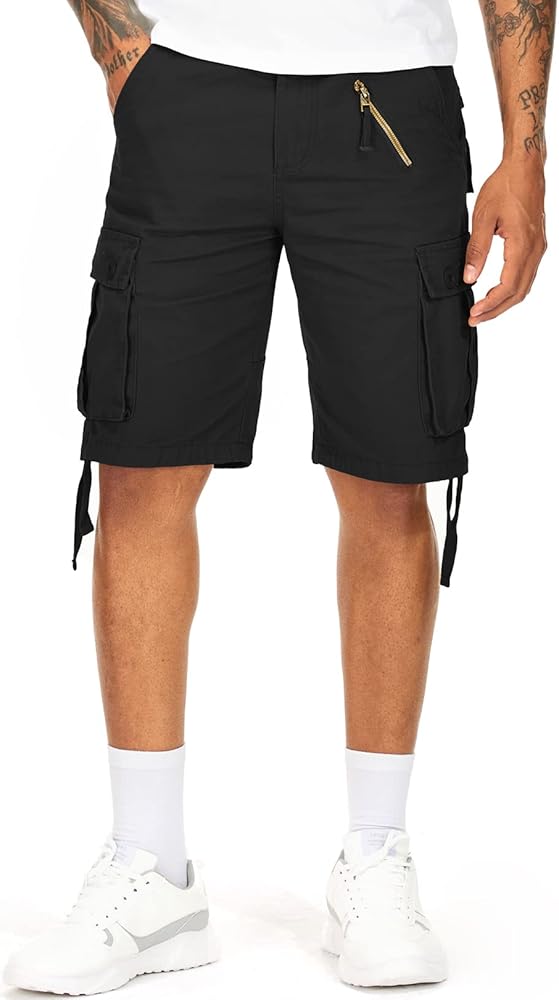 Mens Classic Carmosingle Mens Classic Cargo Shorts Cotton Casual Outdoor Shorts with 6 Pockets