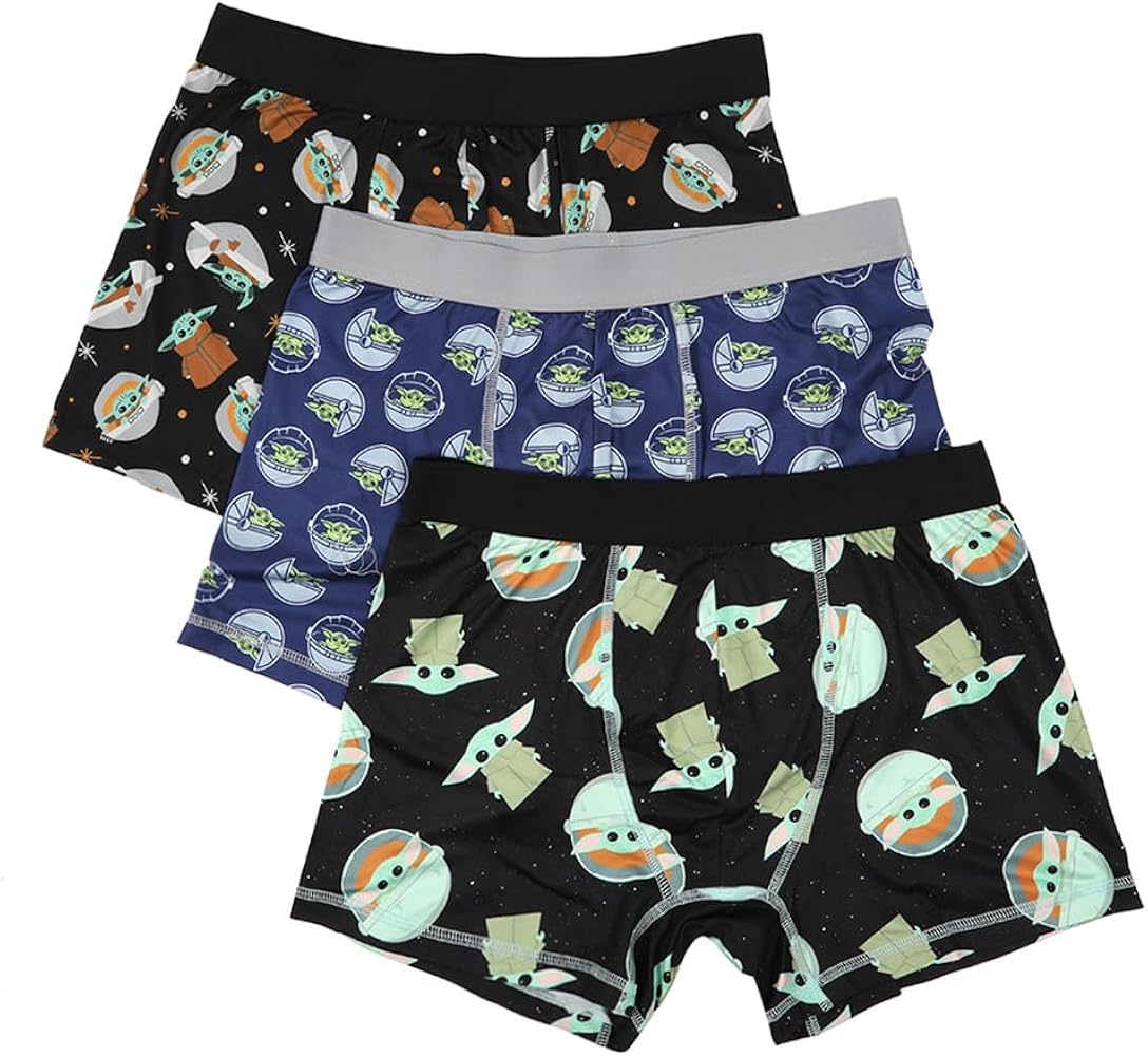 Bioworld Star Wars Mandalorian The Child Character Mens 3pk Boxer Briefs Set