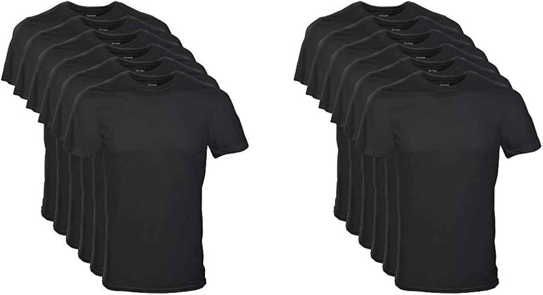 Gildan Men's Crew T-Shirt Multipack, Black (6 Pack), XX-Large Men's Crew T-Shirt Multipack, Black (6 Pack), X-Large