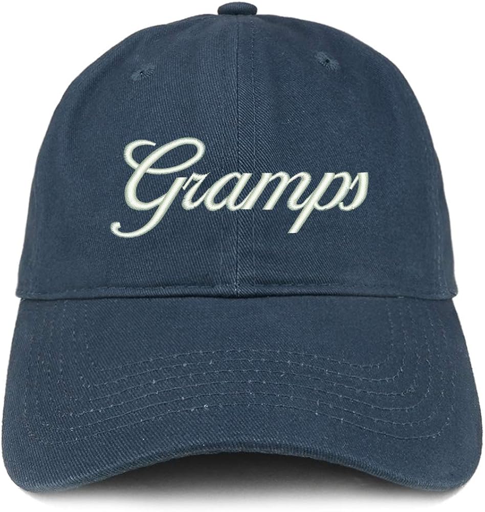 Trendy Apparel Shop Gramps Embroidered Soft Crown 100% Brushed Cotton Cap