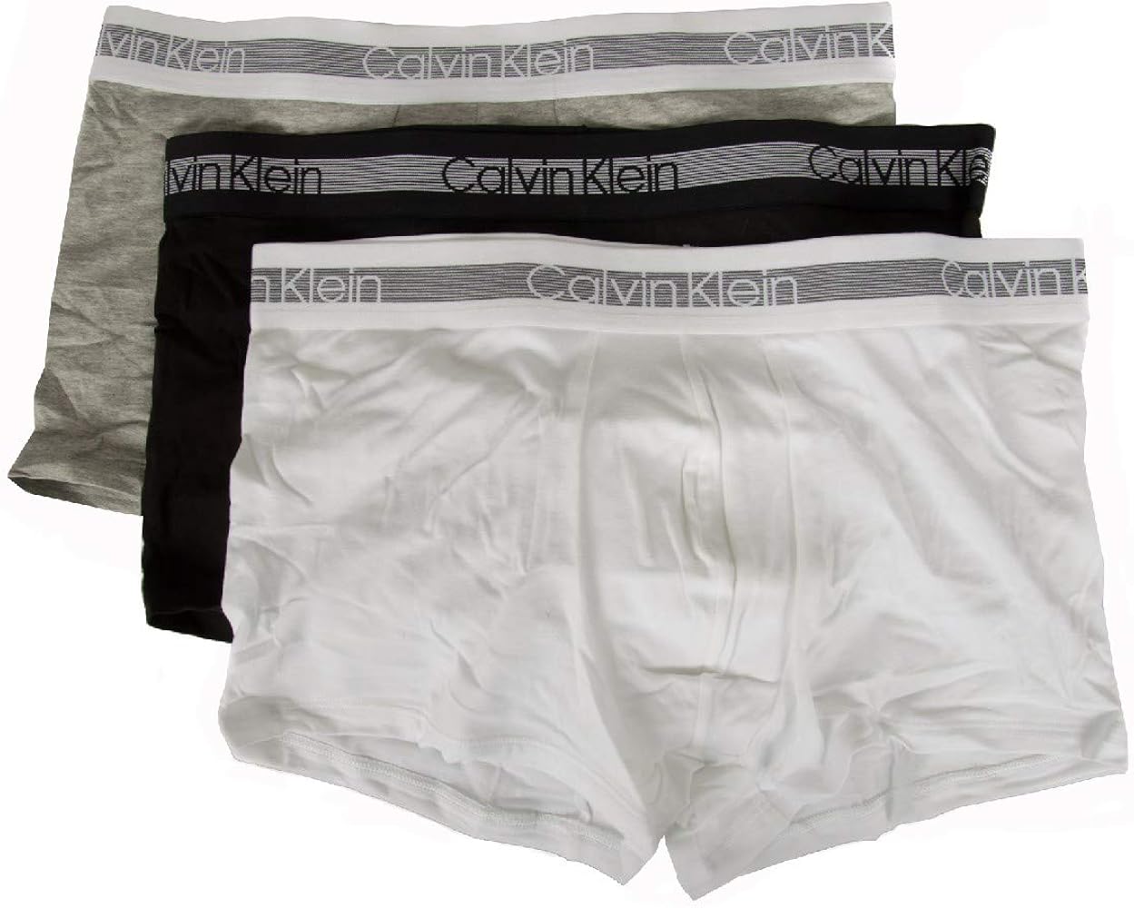 Calvin Klein Pack of 3 trunk boxer man tripack underwear CK item NB1799A TRUNK 3PK, MP1 Grey heather/Black/White, Small