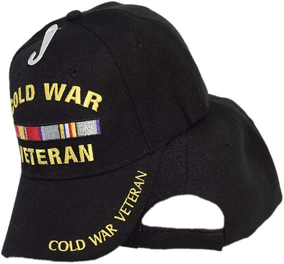 MWS Cold War Veteran Vetrans Ribbon 3D Embroidered Cap Hat Licensed Black