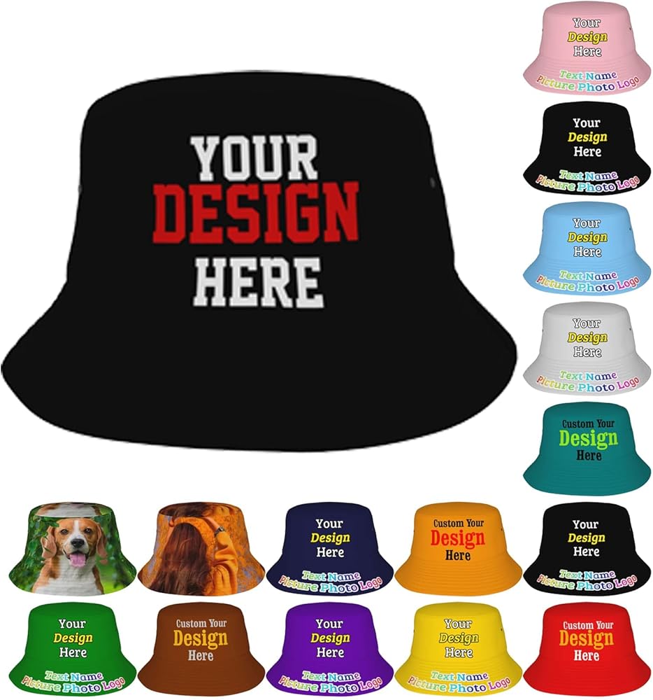 Personalized Bucket Hat for Women Funny Bucket Hats Custom Hat for Men Add Your Text Picture Logo Name Customized Hat Gift