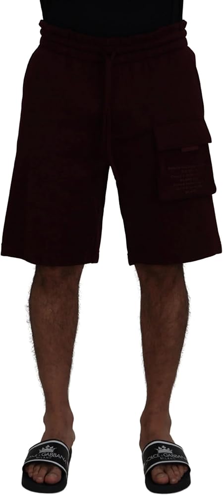 Dolce & Gabbana Maroon Bermuda Cargo Men Shorts IT50 | L