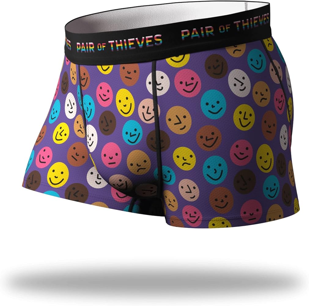 Pair of Thieves Super Soft Men’s Pride Trunks, Breathable Gay Pride Underwear with Moisture-Wicking, Quick Dry Fabric