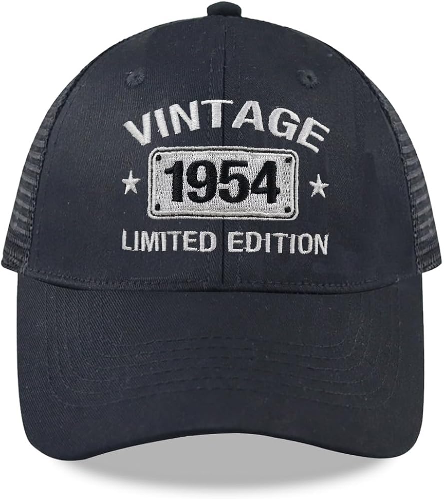 Vintage 1994 1984 1974 1964 1954 1954 1944 1934 Limited Edition Embroidered Trucker Hat, 30 40 50 60 70 80 90 Cap